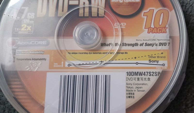 Sony 10-pack DVD-RW / DVD -RW 4.7GB discs (new/sealed) Carousel 2