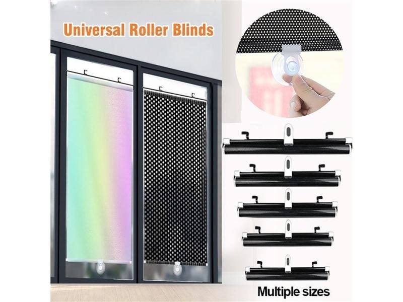 Universal Roller Blinds With Thermal Insulated UV Protection Blackout Curtain Carousel 2
