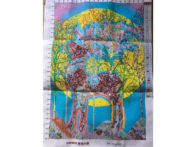Needlework DIY Printed Patterns Deer Cross Stitch Sets For Embroidery Kit Full Carousel 1