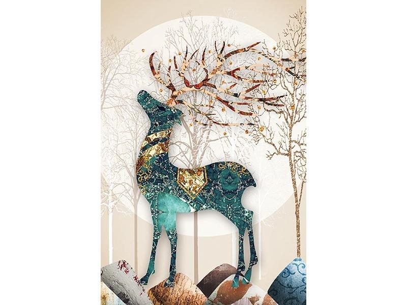 Needlework DIY Printed Patterns Deer Cross Stitch Sets For Embroidery Kit Full Carousel 1