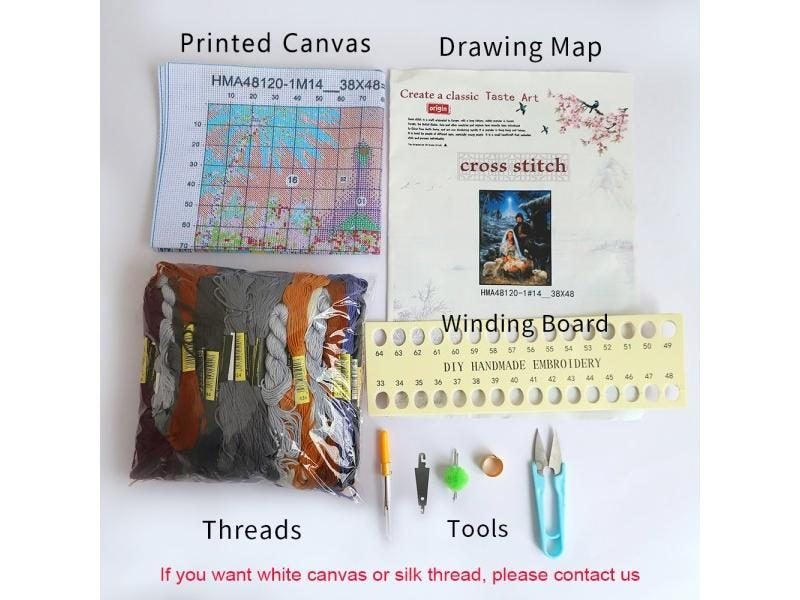 Landscape Scenery 11CT DIY Cross Stitch Embroidery Kit With Cotton Thread Carousel 2