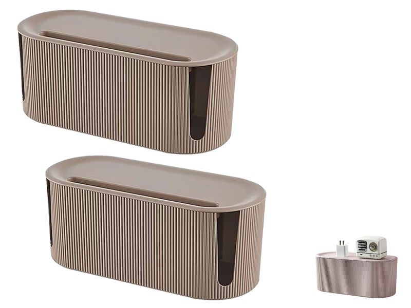 2 PCS Coffee Cable Wire Case Power Plug Socket Storage Organizer Boxes Carousel 1