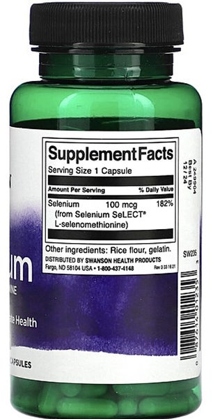 SELENIUM - ESSENTIAL MINERAL - (L-Selenomethionine) 100 mcg 200 CAPS - BB0927 Carousel 2