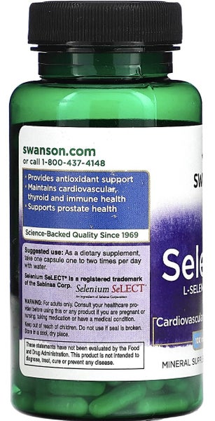 SELENIUM - ESSENTIAL MINERAL - (L-Selenomethionine) 100 mcg 200 CAPS - BB0927 Carousel 3
