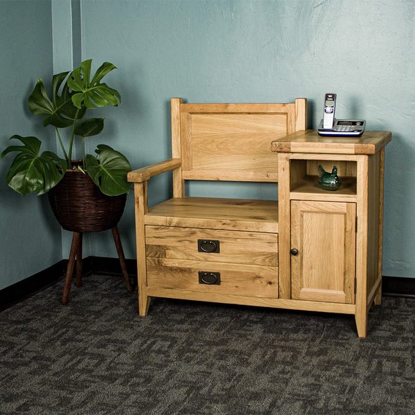 Vienna Oak Telephone Bench Carousel 1