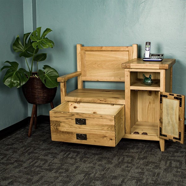 Vienna Oak Telephone Bench Carousel 2
