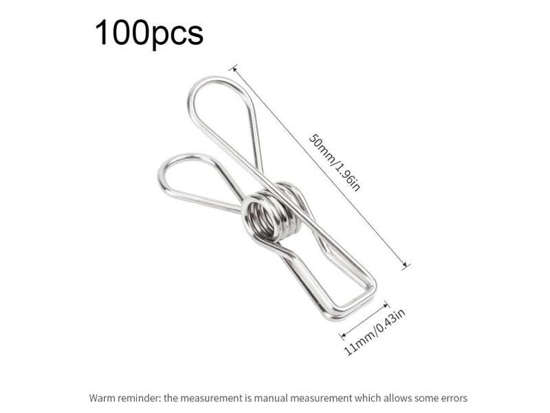 100pcs Stainless Steel Clothes Pegs For Drying Towels Clothing Carousel 1