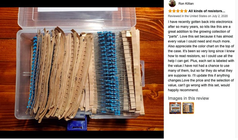130 Values Resistor Kit 1/4W 2600Pcs Carousel 9