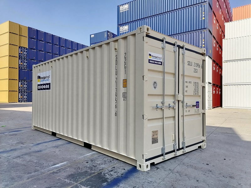 20ft Std New Build Shipping Container - Beige ,Blue , Green Carousel 1