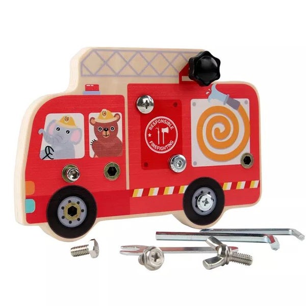 Montessori Busy Fire Truck - Screw Board Carousel 1