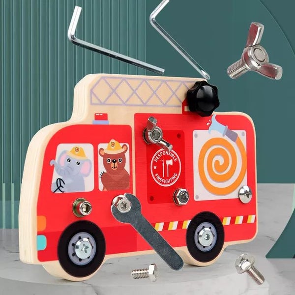 Montessori Busy Fire Truck - Screw Board Carousel 2