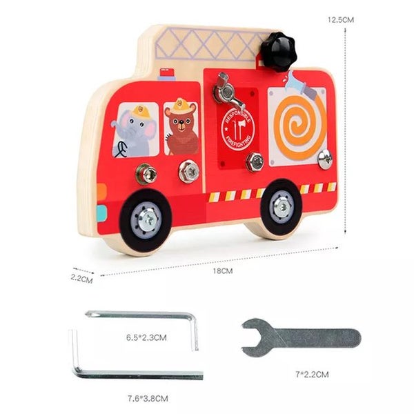 Montessori Busy Fire Truck - Screw Board Carousel 6
