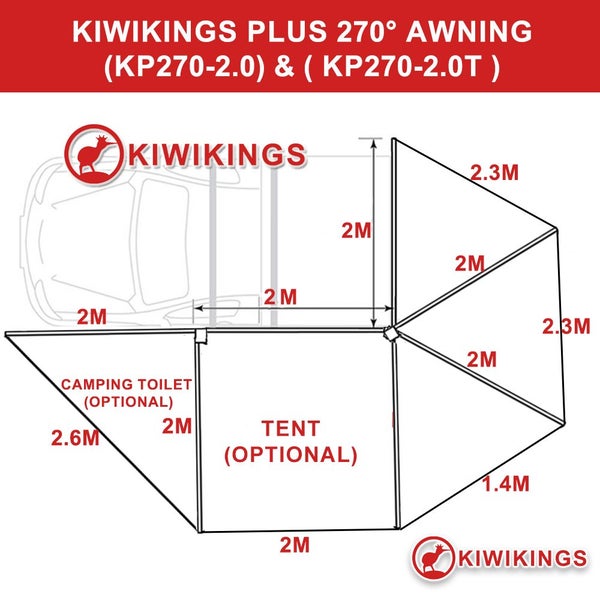 (SALE) KIWIKINGS PLUS 270°AWNING Free standing LED 270 awnings64759614978946112