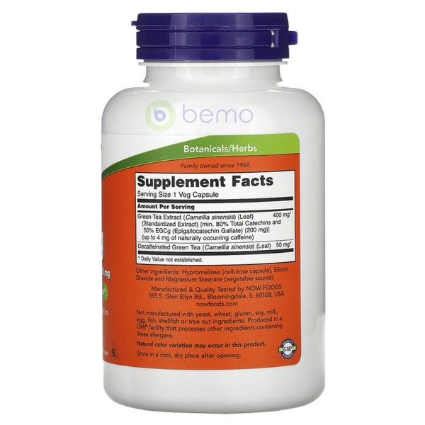 Now Foods, EGCg, Green Tea Extract, 400 mg, 180 Veg Capsules Carousel 2
