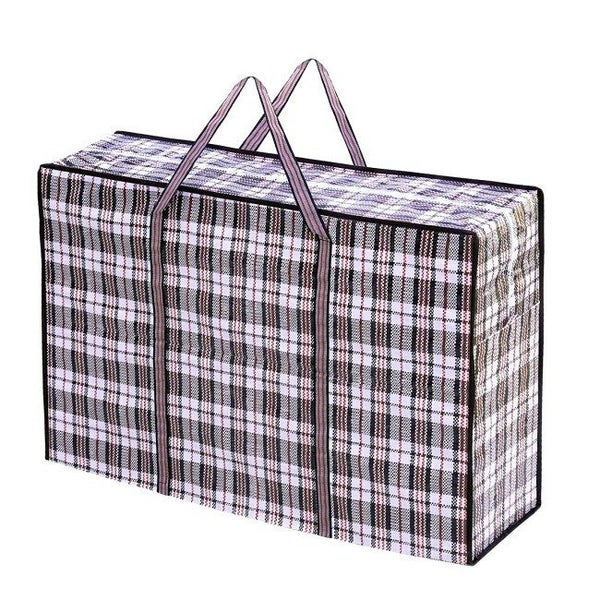 10x Large Stripe Bag Packing Storage Strip Zip Shopping Travel Check House Mo... Carousel 1