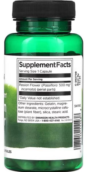 PASSION FLOWER 500 MG 60 CAPS ANXIETY, INSOMNIA, MENOPAUSE - BB0627 Carousel 2
