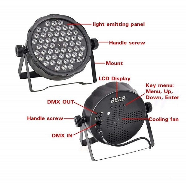 Professional 54 LEDs PAR Light DMX-512 RGB LED Strobe Stage PAR Light Carousel 2
