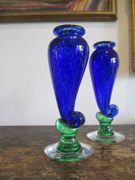HOGLUND GLASS VASES. LOVELY PAIR. Carousel 2