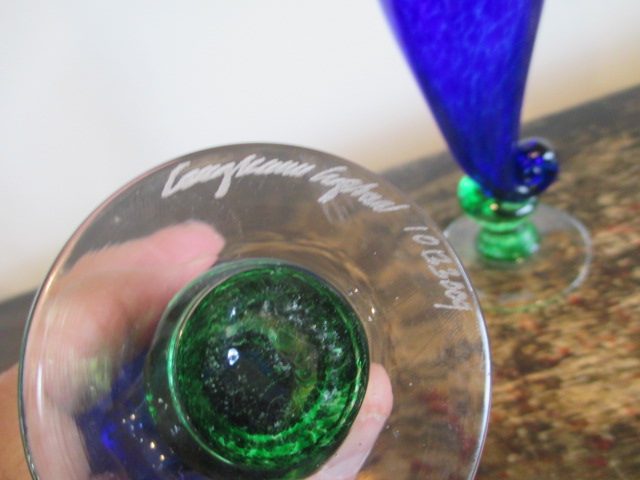 HOGLUND GLASS VASES. LOVELY PAIR. Carousel 6