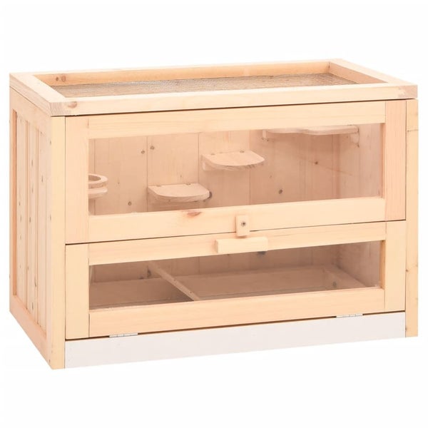 Hamster Cage 60X35.5X42 Cm Solid Wood Fir Oixtin Carousel 1