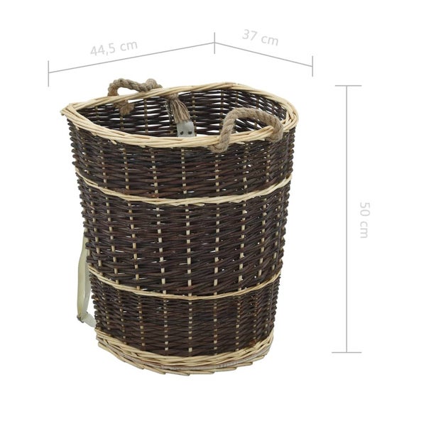 Firewood Backpack With Carrying Belts 44.5X37X50 Cm Natural Willow Xnlkit Carousel 2