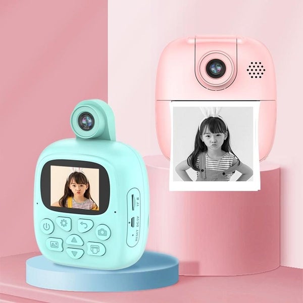 A18 Hd Printable Cartoon Kids Digital Camera With Rotating Lens - Blue & 32G Carousel 2