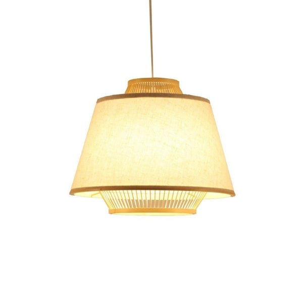 Bamboo & Linen Pendant (40 X 40 X 32.5cm) Carousel 1