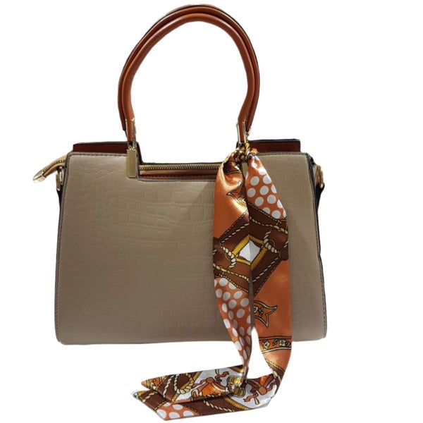 Large Beige Stone Pattern Handbag Carousel 1