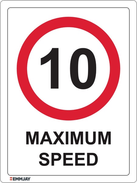 704 EMMJAY- Maximum Speed 10KPH Sign 225 x 300mm Carousel 1