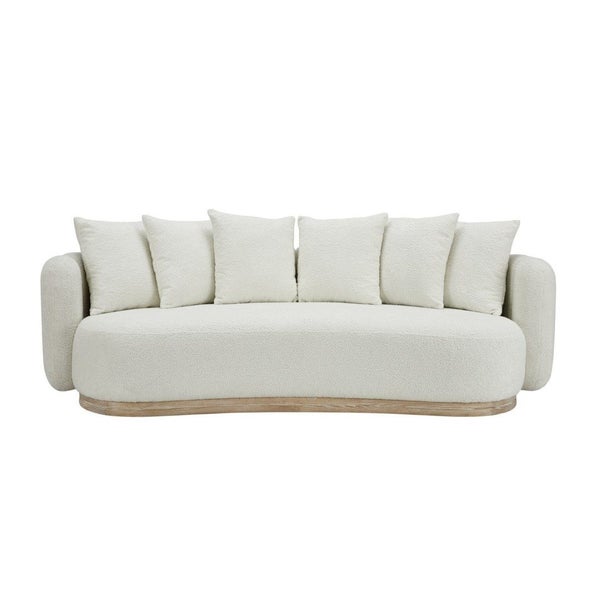 Curved Sofa - Oberoy Linen & Burl Walnut ( 2.32m X 1mx 66cm) Carousel 1