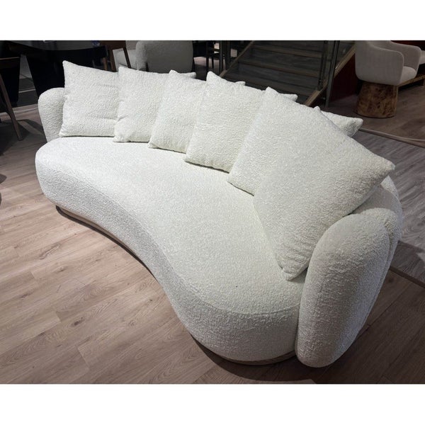 Curved Sofa - Oberoy Linen & Burl Walnut ( 2.32m X 1mx 66cm) Carousel 6
