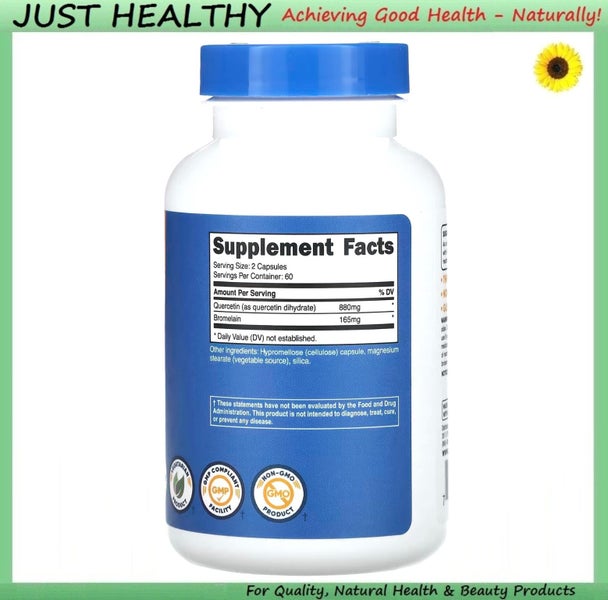 QUERCETIN + BROMELAIN - 520 mg PER CAP - 120 VEGE CAPS Carousel 2