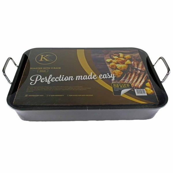 Kates Kitchen Roaster With Rack H:85mm, W:330mm, D:470mm Platinum Carousel 2