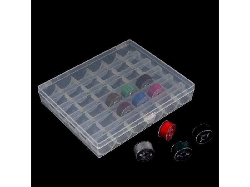 36 Spools Empty Bobbins Sewing Machine Bobbin Case Organizer Storage Plastic Carousel 1