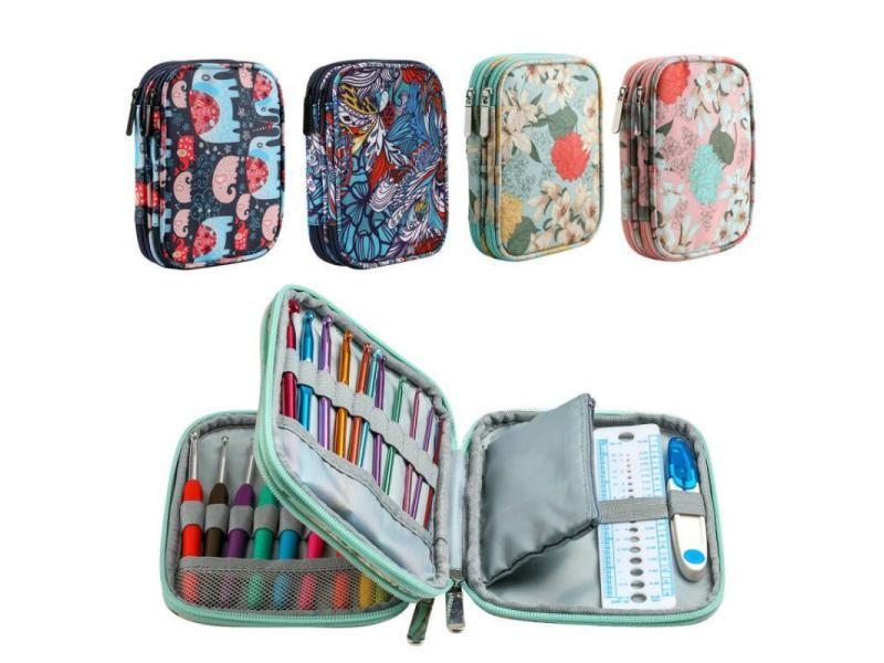 Knitting Needles Case Travel Pouch Organizer Storage Bag For Circular Knitting Carousel 1