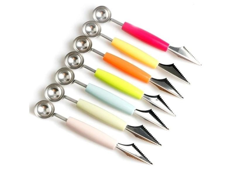 1PC Creative Fruit Carving Knife Watermelon Baller Ice Cream Dig Ball Scoop Carousel 2