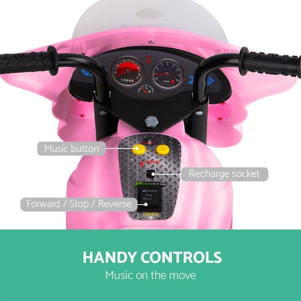 Rigo Kids Ride On Motorbike Motorcycle Car Pink Kids Ride On Toys Carousel 6