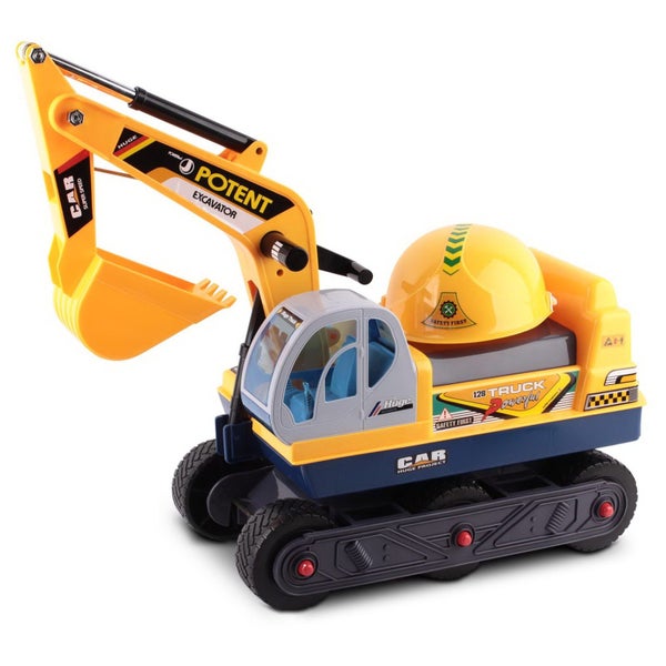 Keezi Kids Ride On Excavator Yellow Kids Ride On Toys Carousel 1