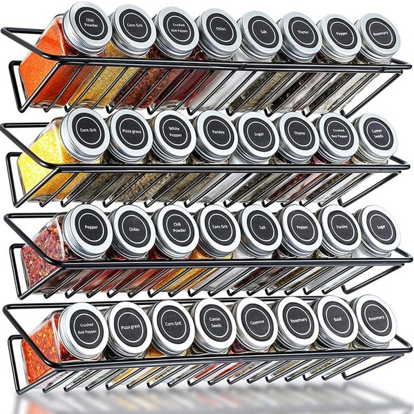 Four-Tier Wall-Mounted Kitchen Spice Rack Carousel 1