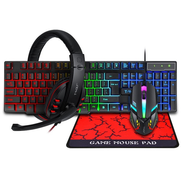 T-Wolf T800 Gaming Set (Headphone Keyboard Mouse Mouse Pad) Carousel 1