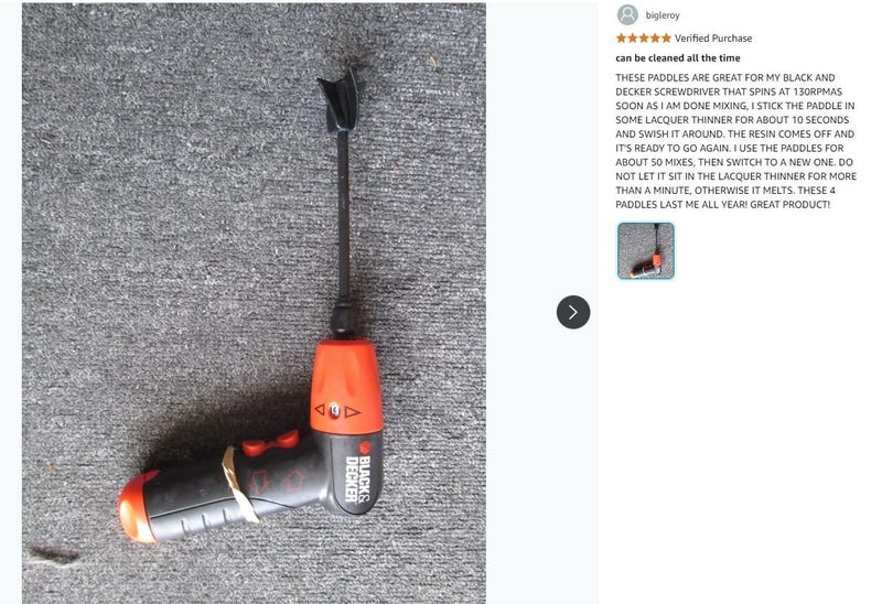 NEW new 2Pcs Epoxy Resin Paint Cordless PAINT MIXER Paddle *Clearance* Carousel 2