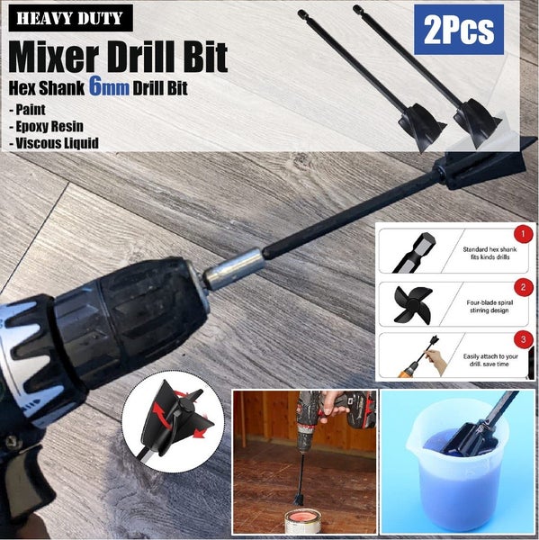 NEW new 2Pcs Epoxy Resin Paint Cordless PAINT MIXER Paddle *Clearance* Carousel 1