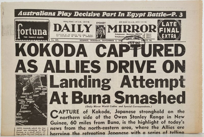 OLD WARTIME NEWSPAPER: Daily Mirror, Tuesday 3rd November 1942 Carousel 1