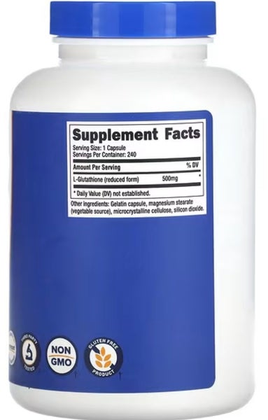 L-GLUTATHIONE REDUCED 500 mg 240 CAPS - GF & NON GMO - E0427 Carousel 2