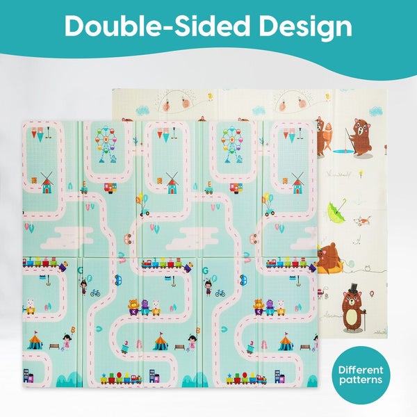 Bopeep Kids Play Mat Baby Crawling Pad Floor Foldable XPE Foam Non-slip Carpet Carousel 2
