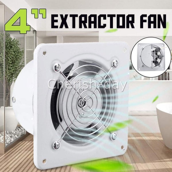 4" INCH Ventilation Extractor Exhaust Fan Blower Window Wall Kitchen Bathroom Carousel 2