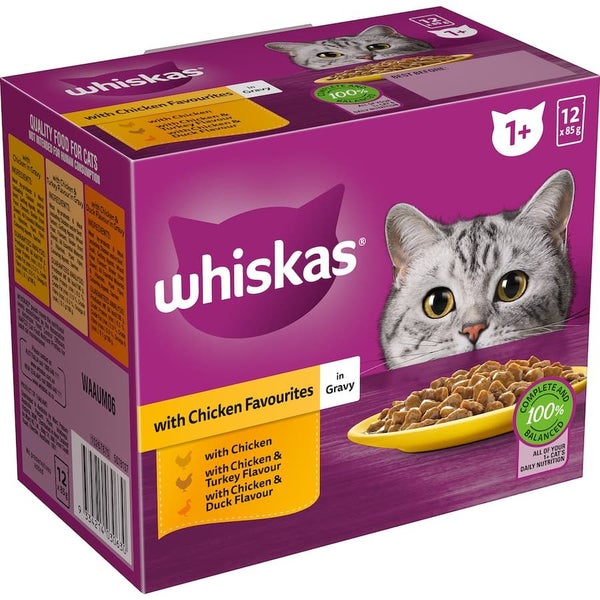 Whiskas Wet Cat Food Chicken In Gravy Pouch 12x85g Carousel 2