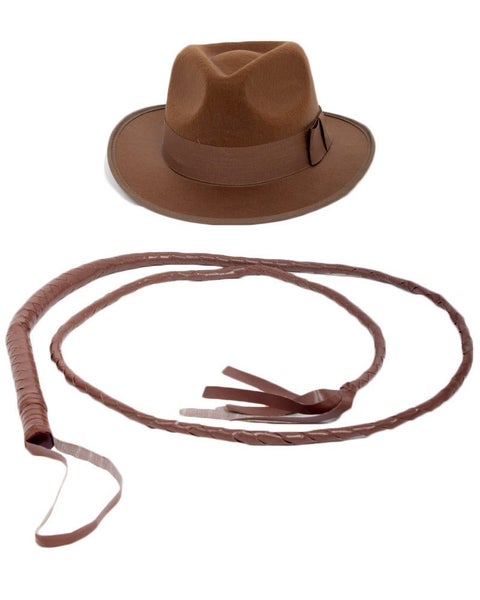 Indiana Jones Brown Hat and Whip Carousel 1