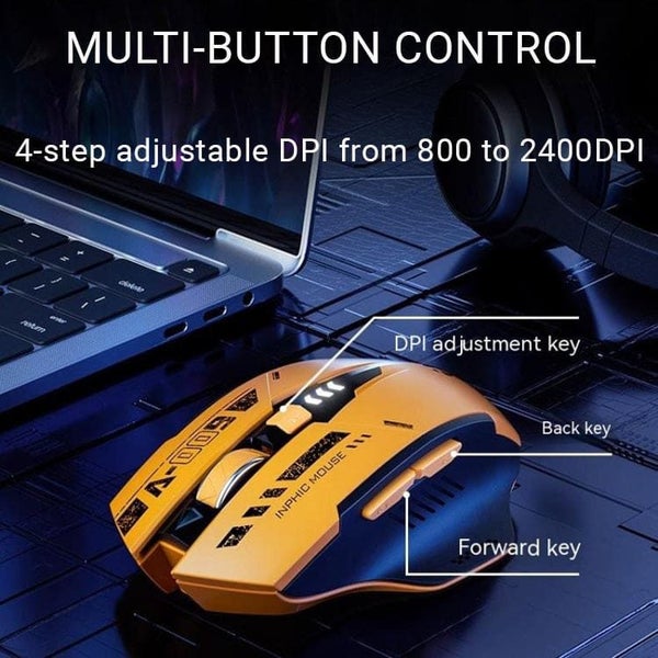 Inphic A9 Dual Mode Bluetooth/RF Wireless Optical Mouse, Rechargeable, 2400DPI Carousel 2