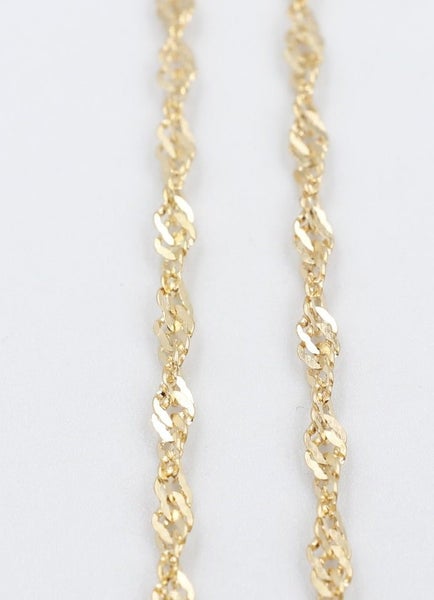 9ct Gold Singapore Twist Chain SNG50 50cm Carousel 1
